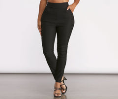 High Waist Tapered Skinny Leg Dress Pants insstreet