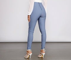 High Waist Tie Front Skinny Pants insstreet