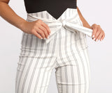 High Waist Double Striped Skinny Dress Pants insstreet
