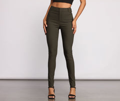 High Waist Basic Skinny Trouser Pants insstreet