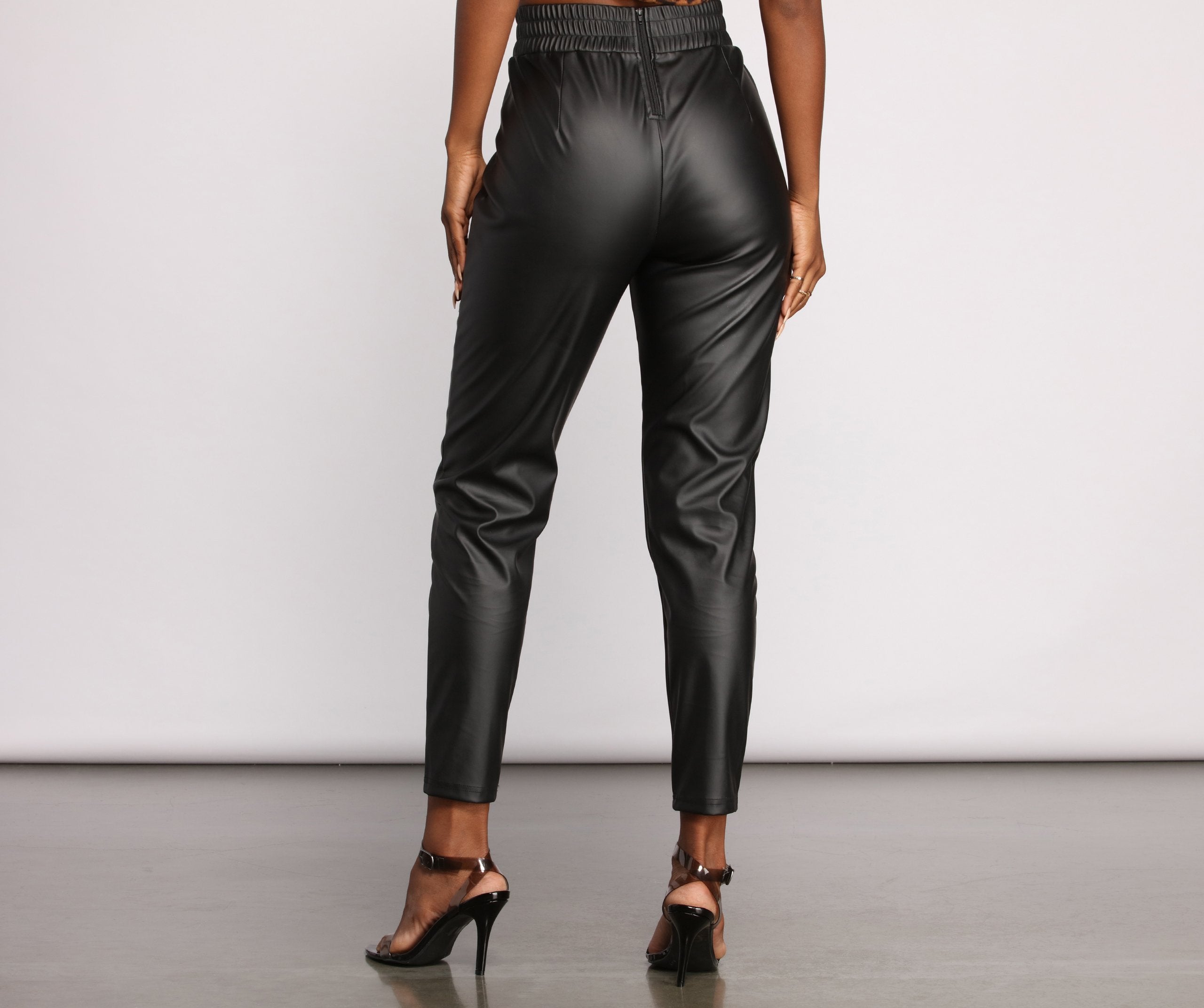 High Waist Faux Leather Leggings insstreet