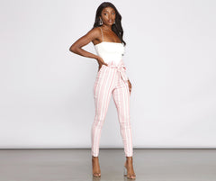 High Waist Skinny Striped Pants insstreet