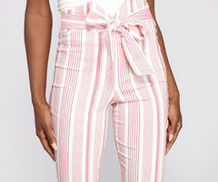 High Waist Skinny Striped Pants insstreet