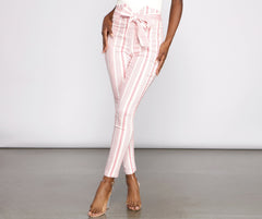 High Waist Skinny Striped Pants insstreet