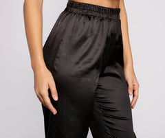 Sleek and Chic Satin Jogger Pants Ins Street