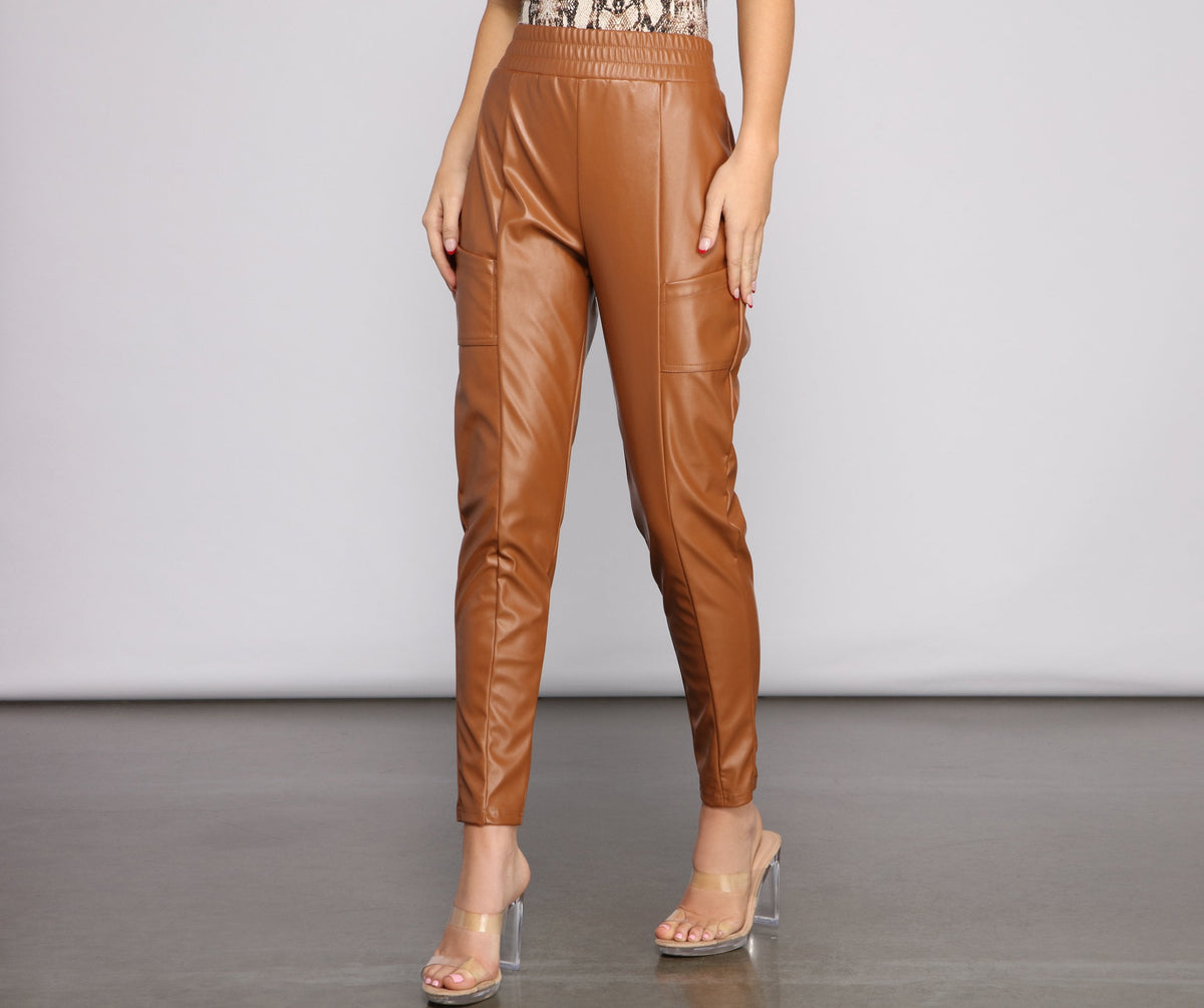 Sleek And Chic Vibes Faux Leather Pants Ins Street