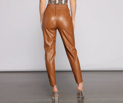 Sleek And Chic Vibes Faux Leather Pants Ins Street