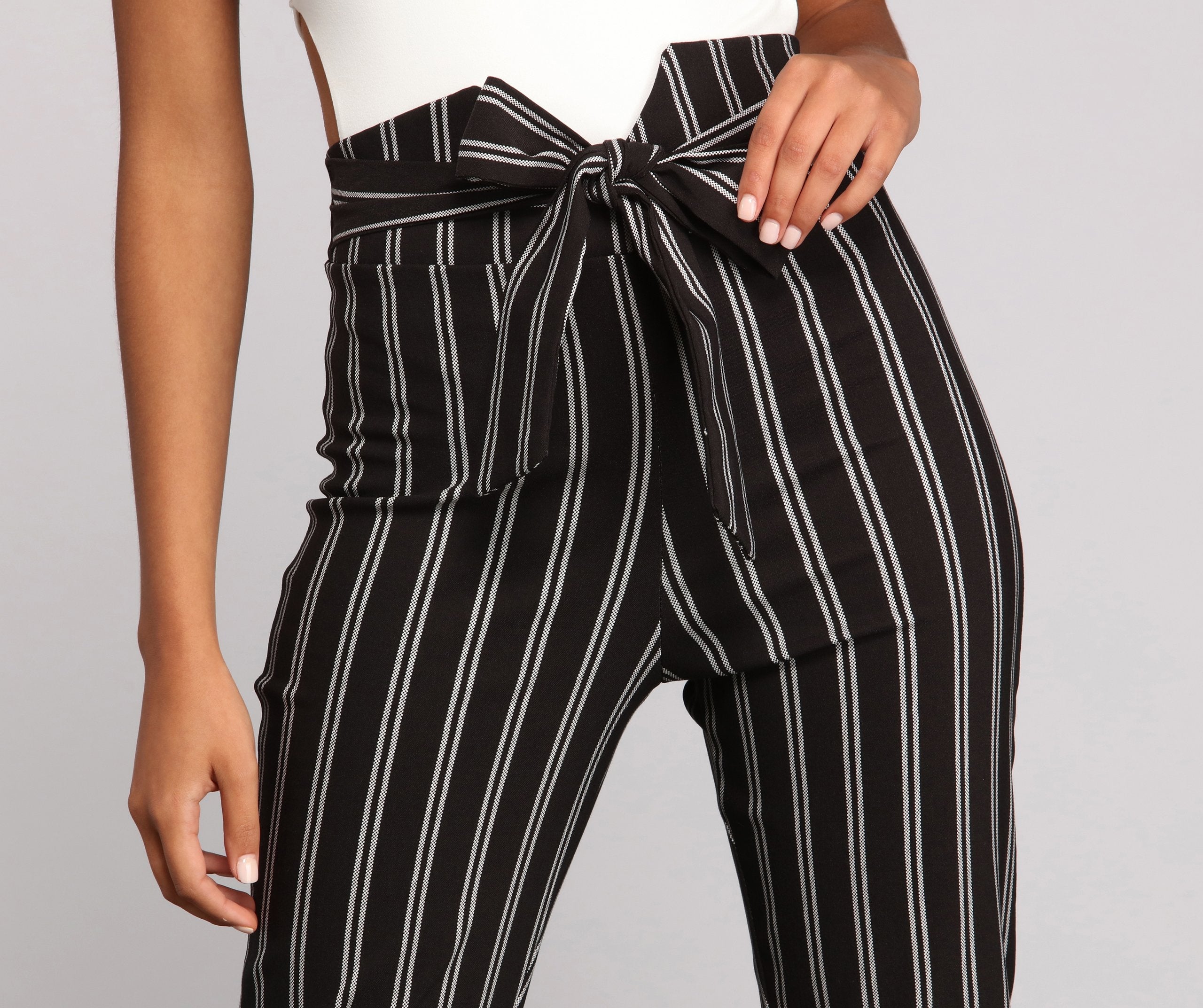 High Waist Skinny Striped Pants insstreet