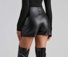 Sleek Look Faux Leather Shorts Ins Street