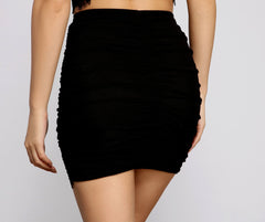 Lace Glam Ruched Mini Skirt Ins Street