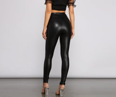 High Waist Faux Leather Leggings insstreet