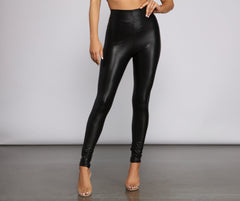 High Waist Faux Leather Leggings insstreet