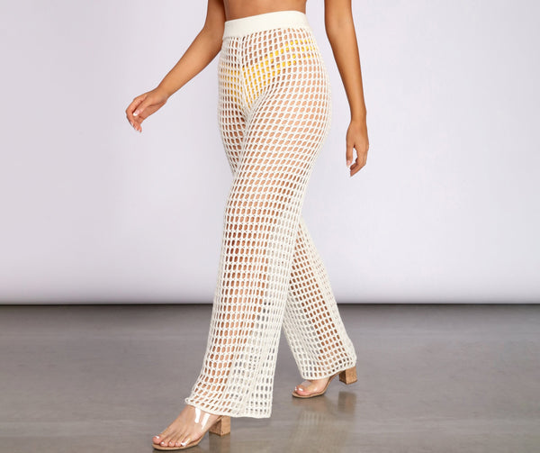 High Waist Wide Leg Crochet Pants InsStreet