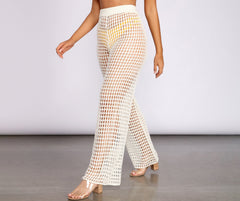 High Waist Wide Leg Crochet Pants insstreet