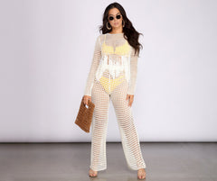 High Waist Wide Leg Crochet Pants insstreet