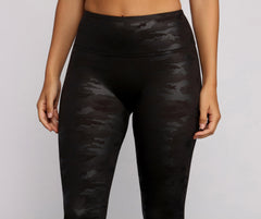 Coated Camo Leggings Ins Street