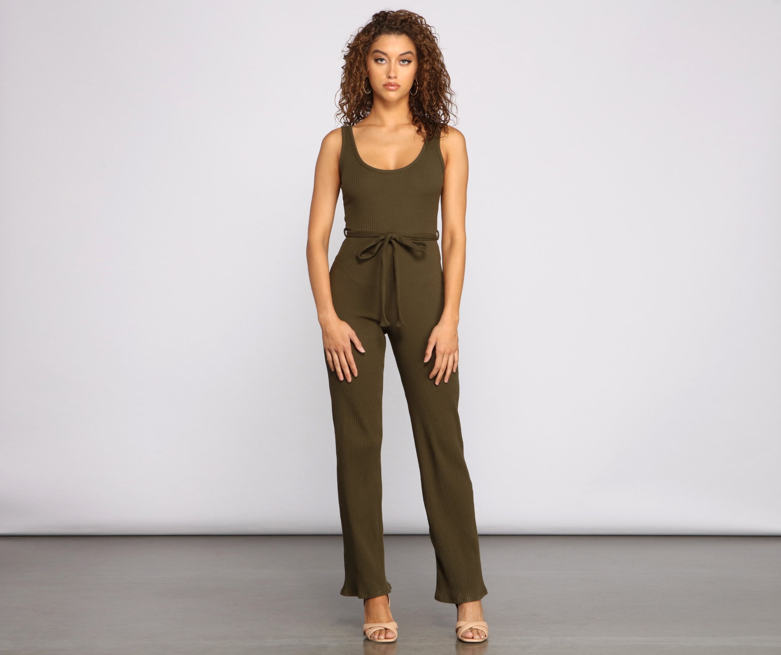 Simply Chic Tie-Waist Jumpsuit Ins Street