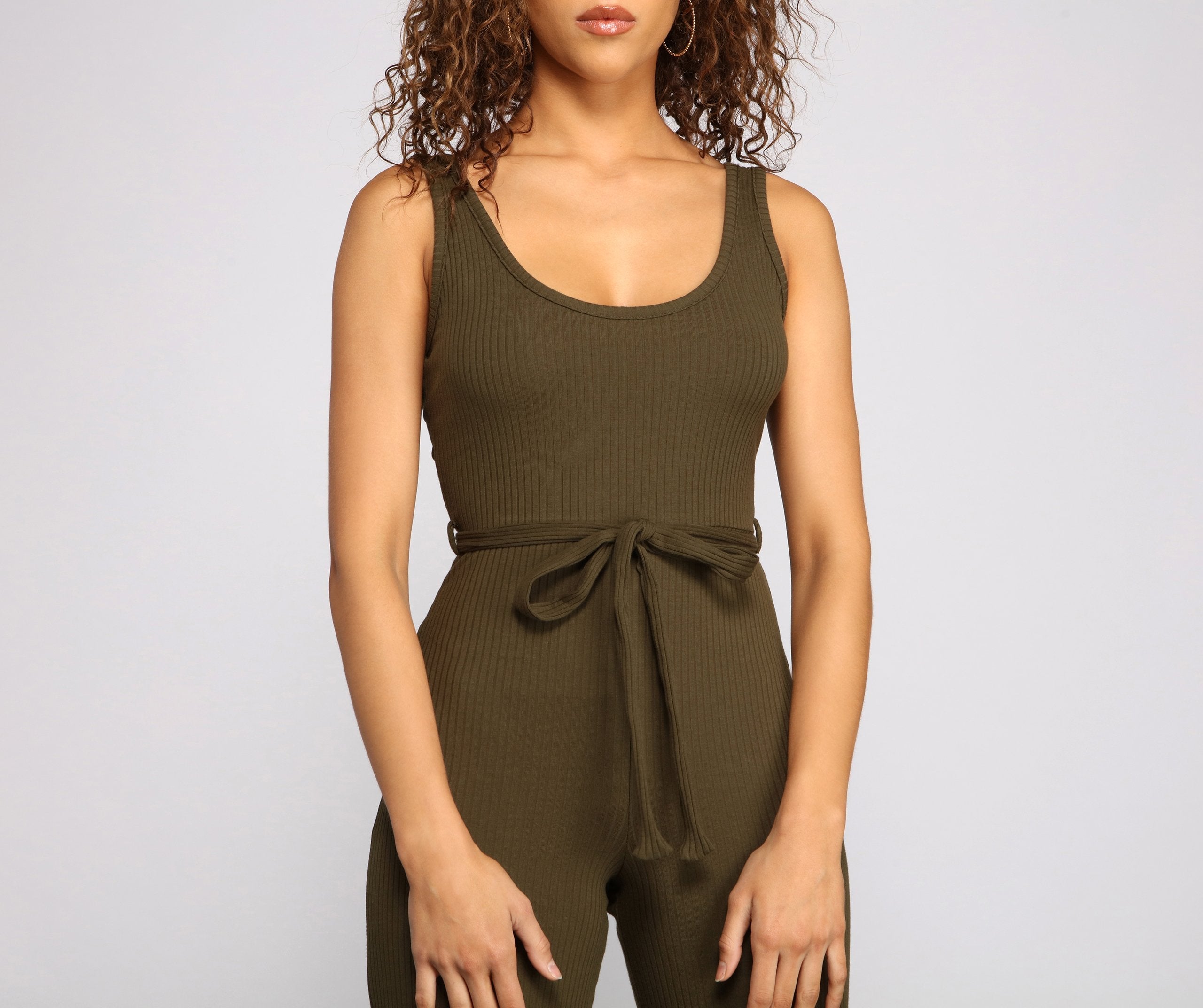 Simply Chic Tie-Waist Jumpsuit Ins Street