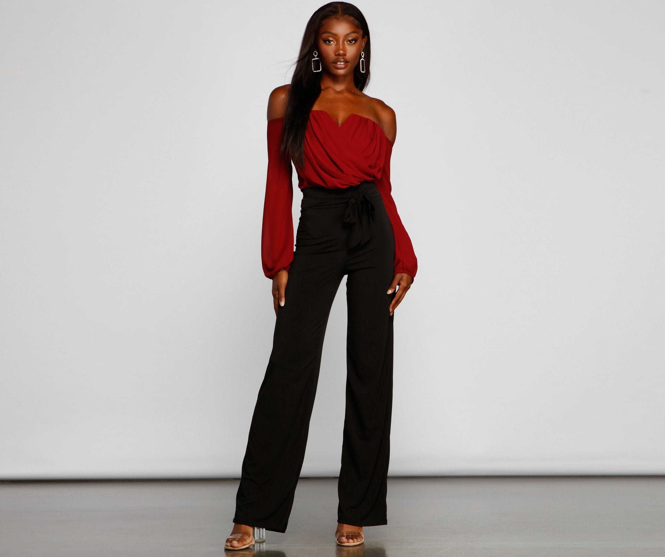 Sleek Tie Waist Wide Leg Pants Ins Street