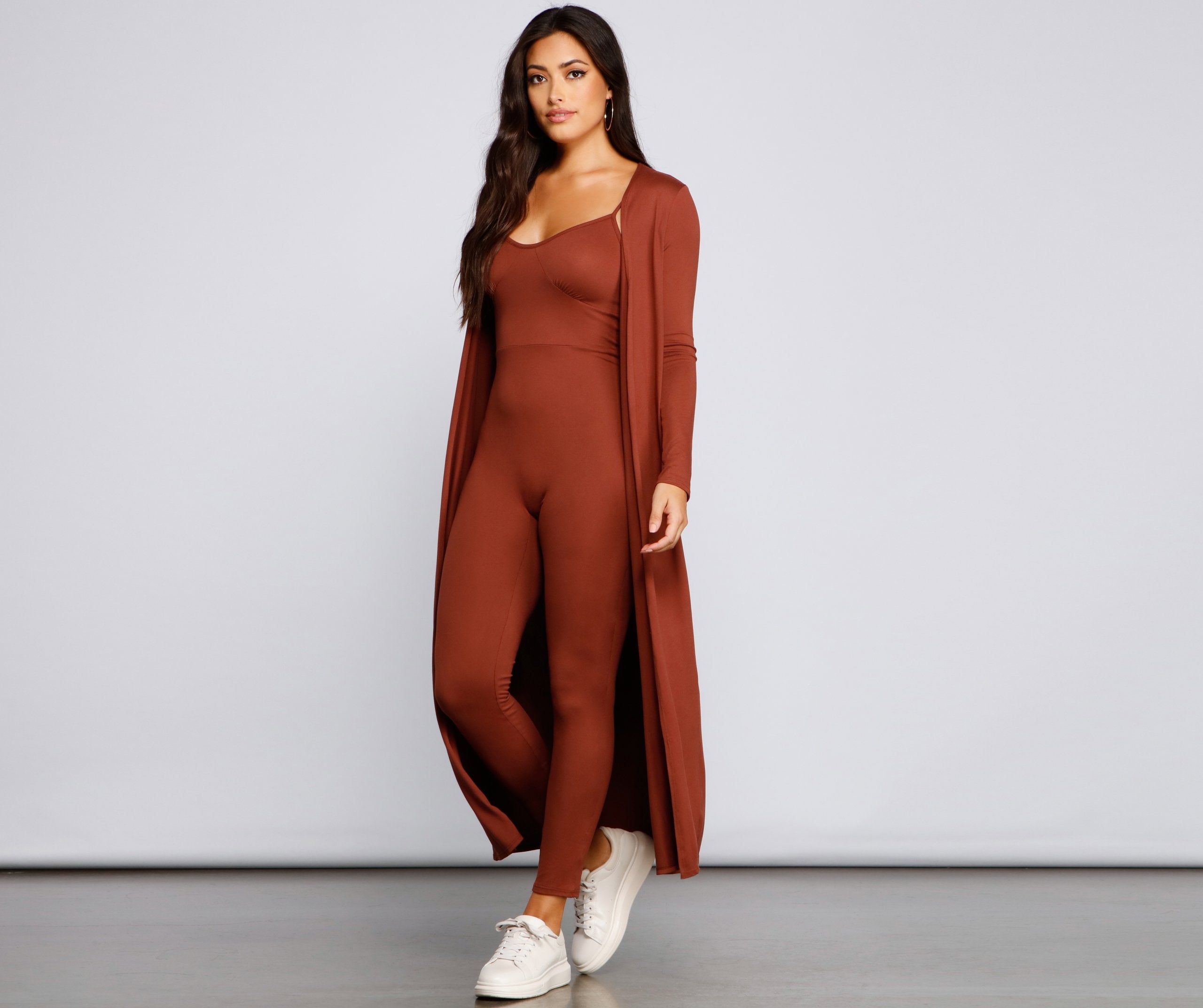 Classically Chic Brushed Knit Jumpsuit Ins Street