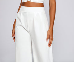 High Waist Pleated Wide Leg Pants insstreet