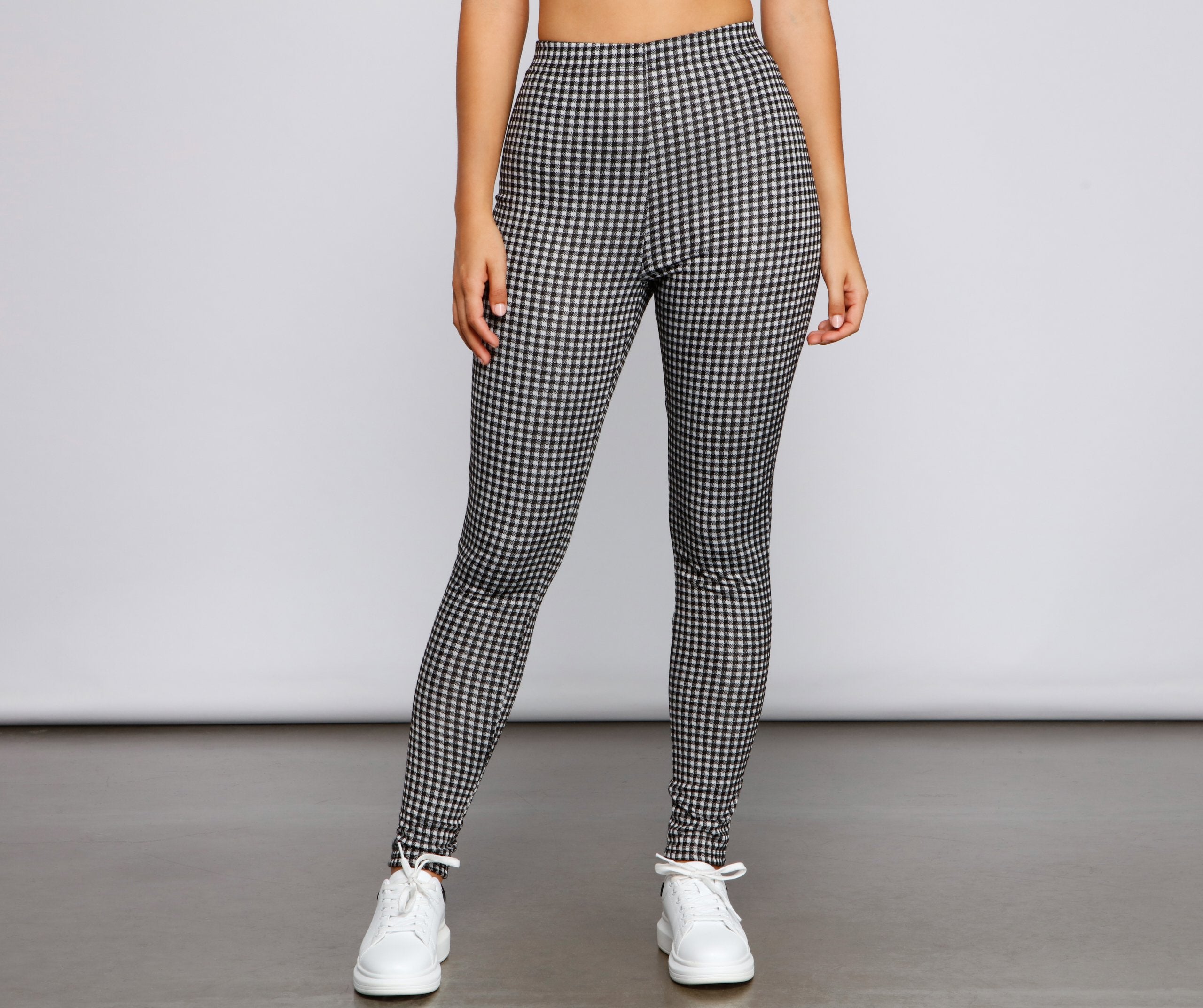 High Waist Plaid Leggings insstreet