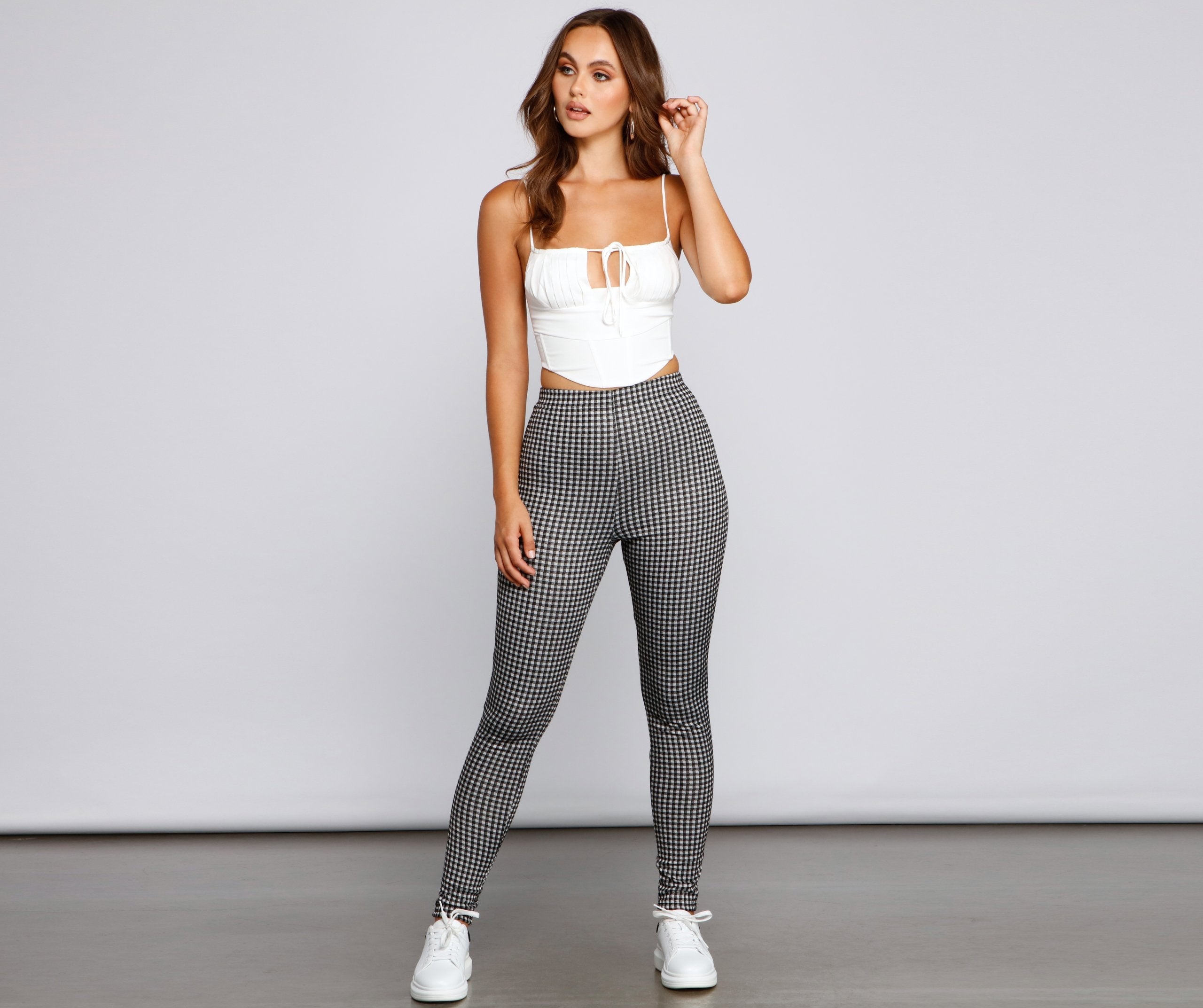 High Waist Plaid Leggings insstreet