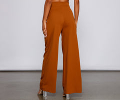 High Waist Pleated Wide Leg Pants insstreet