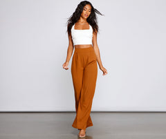 High Waist Pleated Wide Leg Pants insstreet