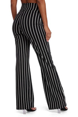 Classic Stripes Tie Waist Pants Ins Street