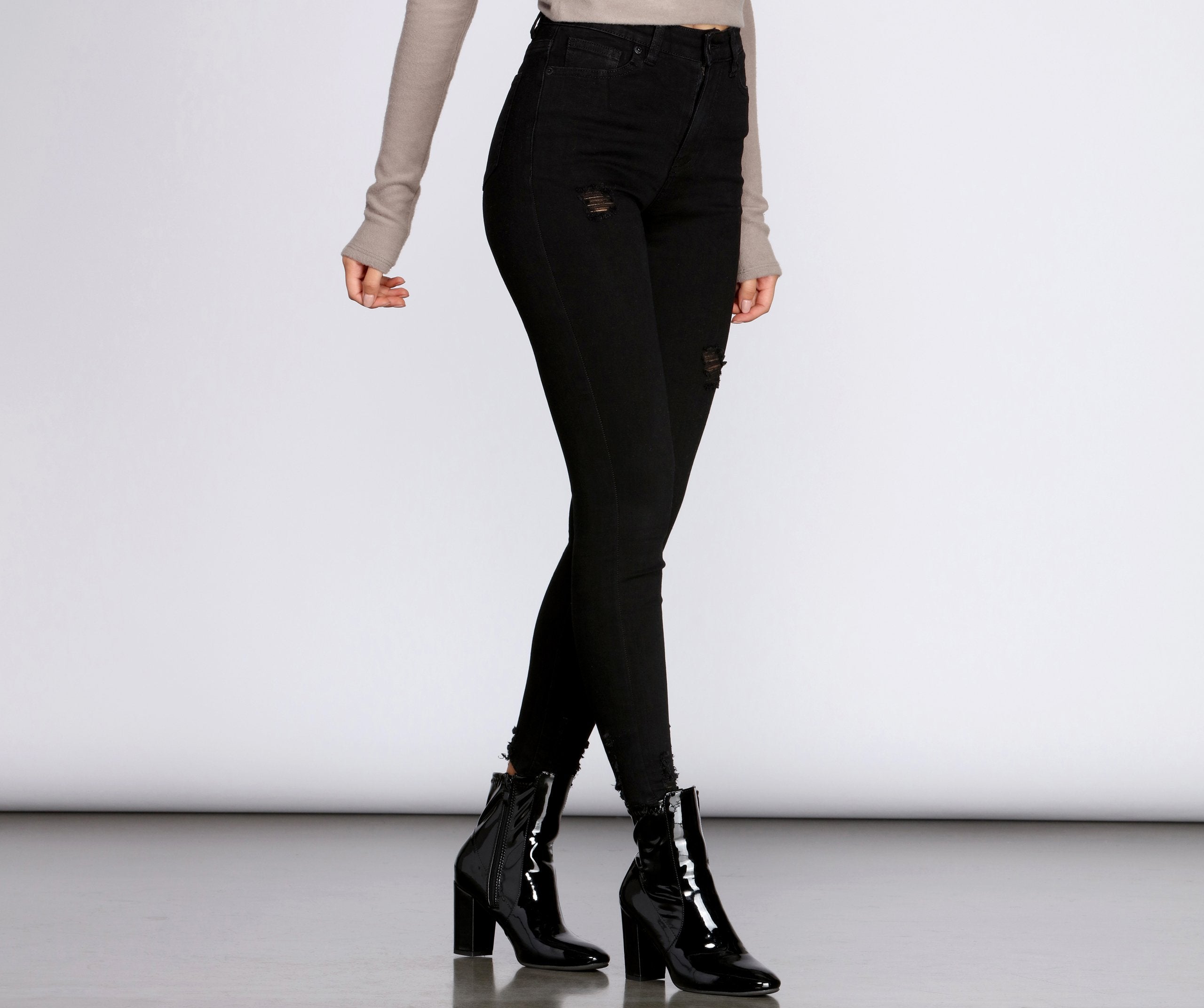 High Rise Skinny Cropped Jeans insstreet