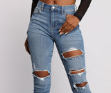 High Rise Edgy Distressed Skinny Jeans insstreet