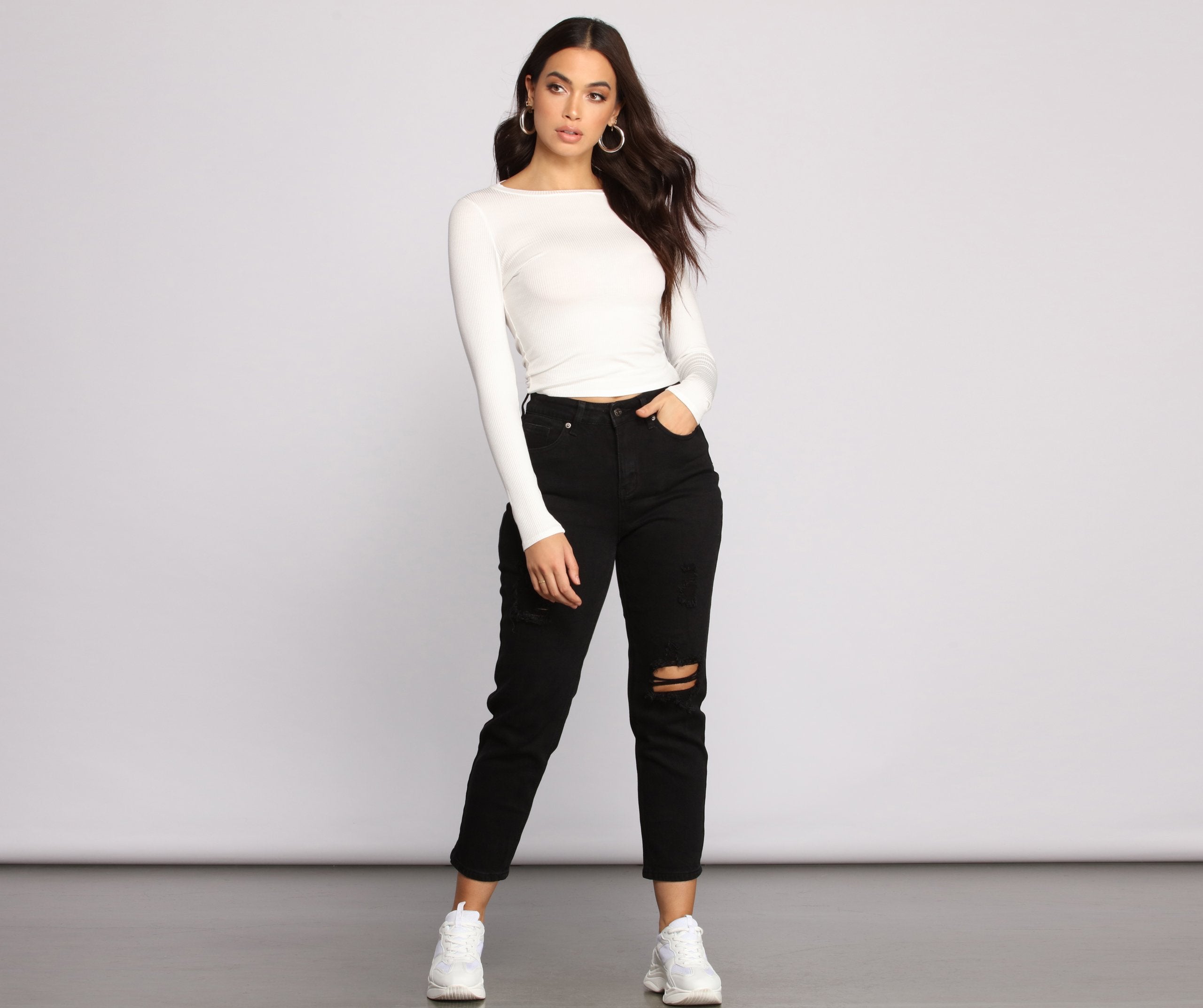 High Rise Destructed Boyfriend Jeans insstreet