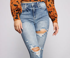 High Rise Destructed Skinny Jeans insstreet