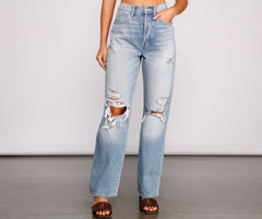 High-Rise Destructed Boyfriend Jeans insstreet