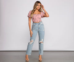 Classic Staple High Rise Destructed Boyfriend Jeans Ins Street