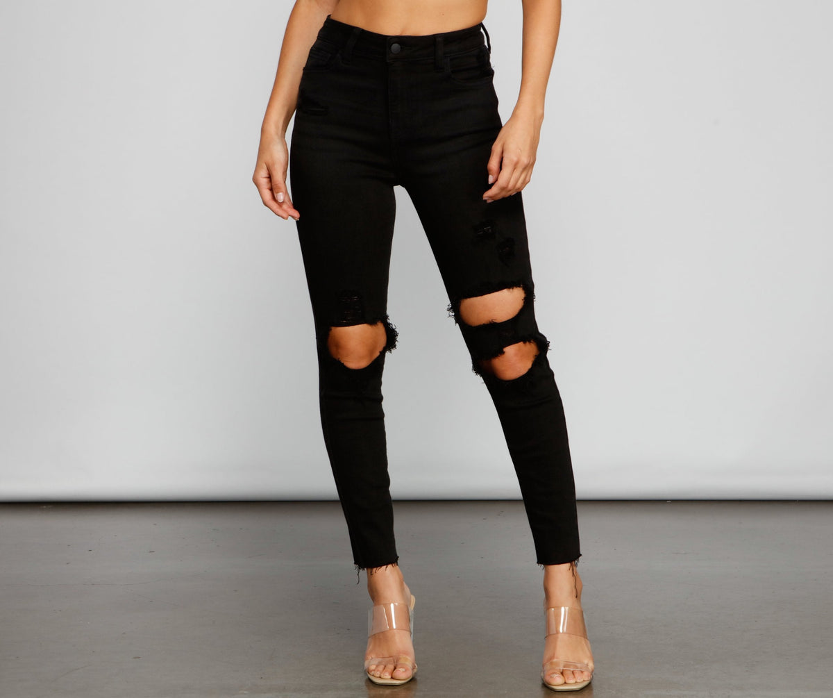 Sleek High Rise Skinny Jeans Ins Street