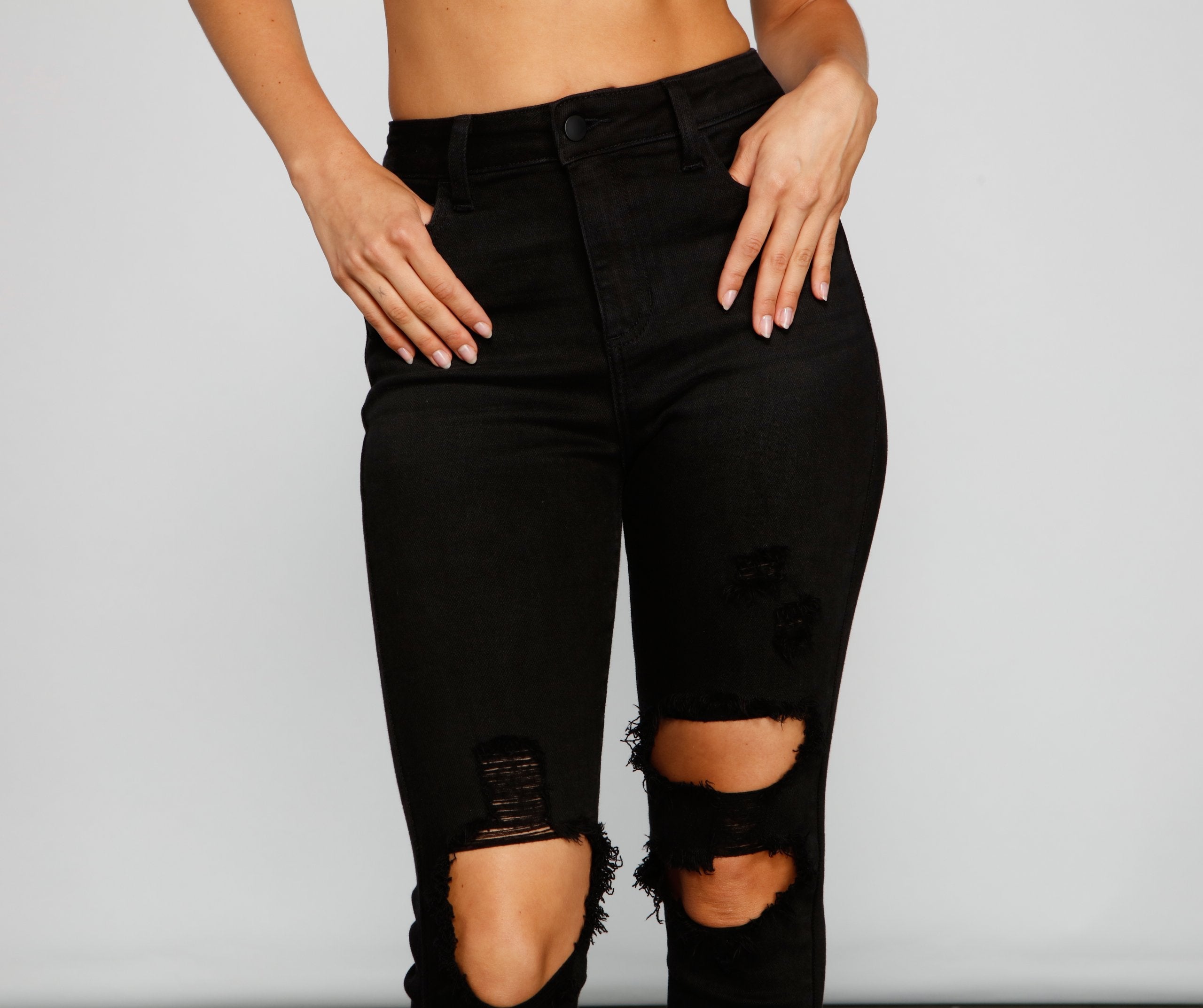 Sleek High Rise Skinny Jeans Ins Street