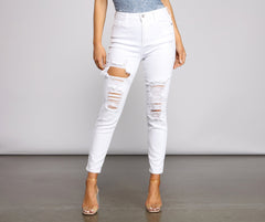 High-Rise Destructed Skinny Ankle Jeans insstreet