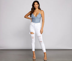 High-Rise Destructed Skinny Ankle Jeans insstreet