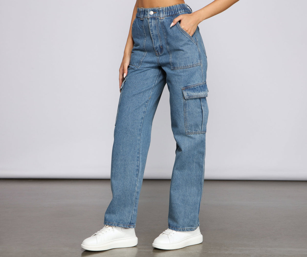 High-Rise Cargo Boyfriend Jeans insstreet