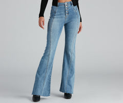 High-Rise Flared Straight-Leg Jeans insstreet