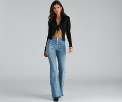 High-Rise Flared Straight-Leg Jeans insstreet