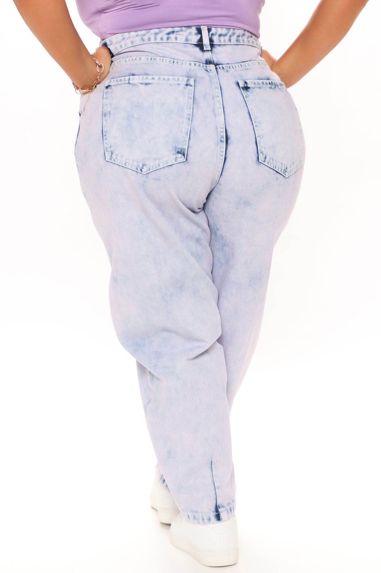 Daydreamer High Rise Baggy Mom Jeans - Violet Ins Street