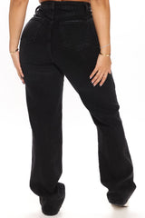 Amsterdam Elastic Waistband Boyfriend Jeans - Black Ins Street