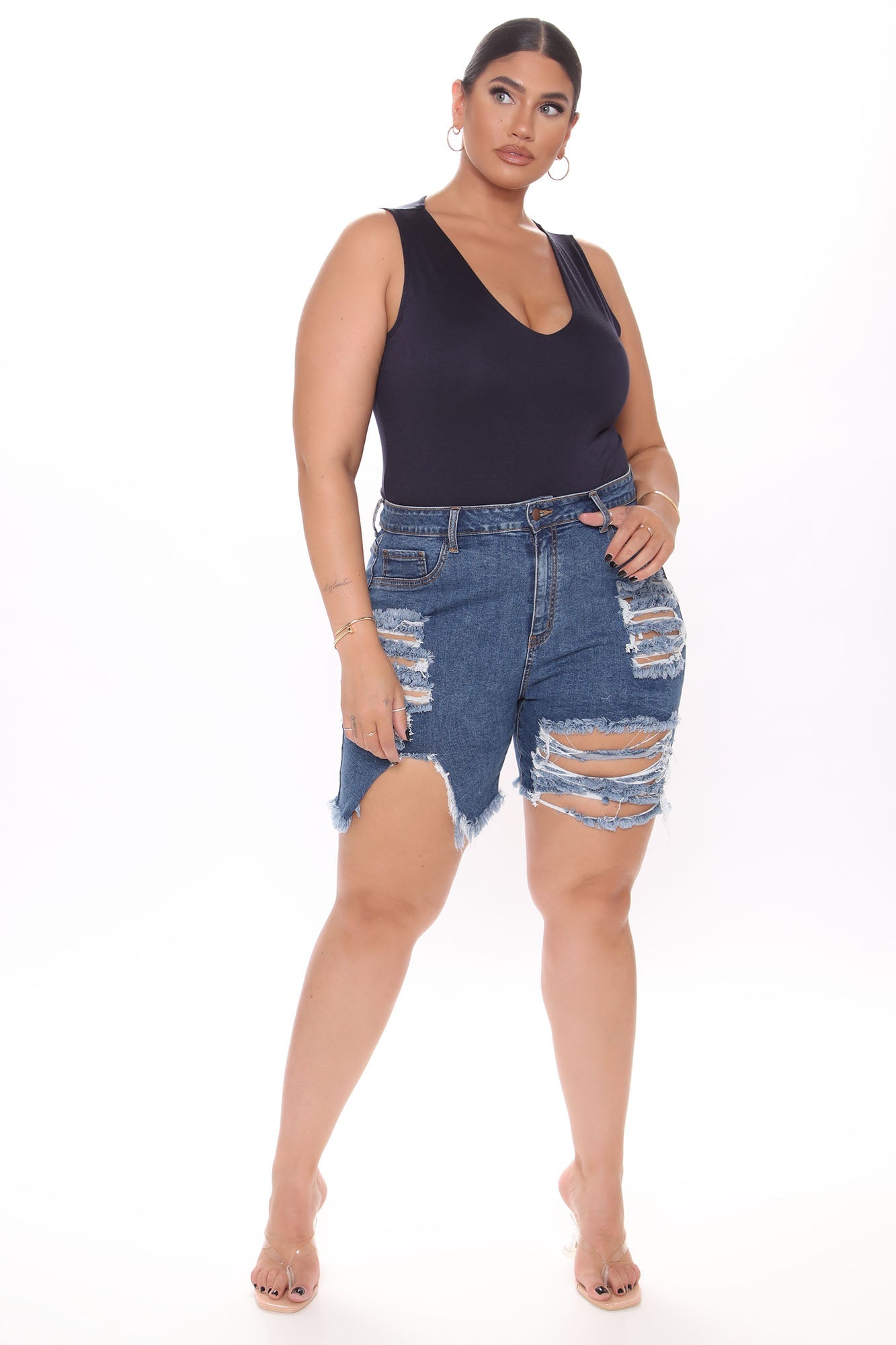 Whitney Bermuda Shorts - Medium Wash Ins Street