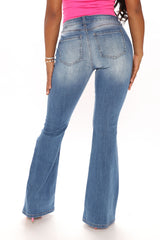 Not My First Rodeo Ripped Flare Jeans - Medium Blue Wash Ins Street