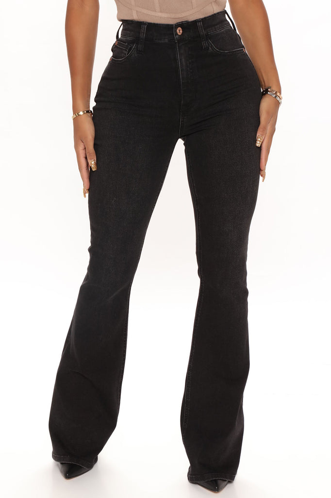 Beautiful And Curvy Stretch Flare Jeans - Black – InsStreet