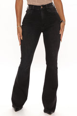 Beautiful And Curvy Stretch Flare Jeans - Black Ins Street