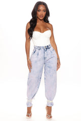 Daydreamer High Rise Baggy Mom Jeans - Violet Ins Street